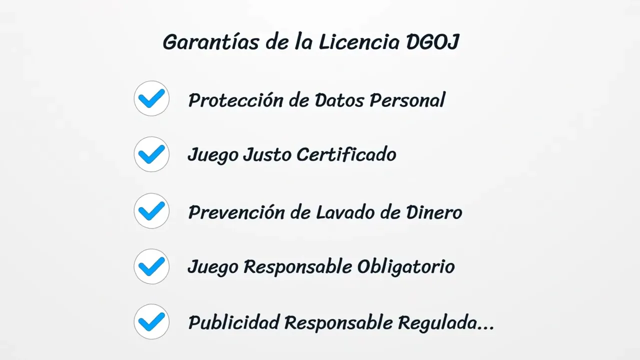 Señales visuales de regulación DGOJ en la web de un casino